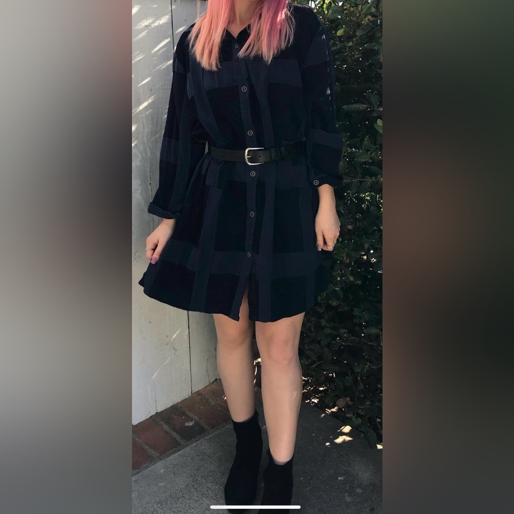 Vintage Blue Button Up Dress